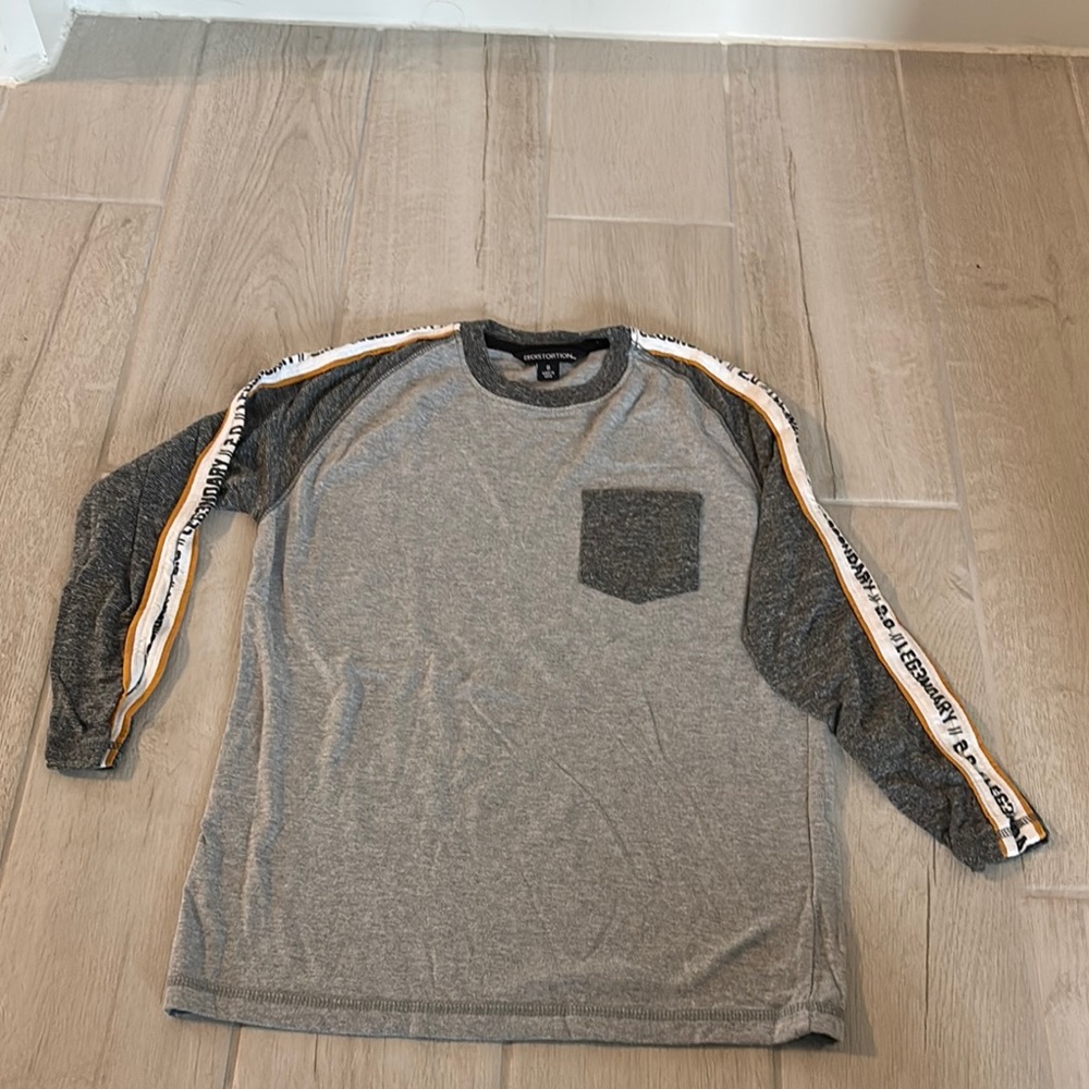 Stylish Gray Long Sleeve Kids Tee with Pocket